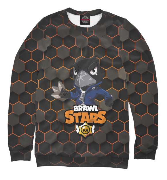 Свитшот для девочек с изображением Crow (Brawl Stars) цвета Белый