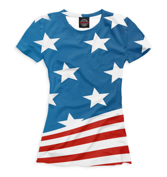 Футболка для девочек с изображением США цвета Белый