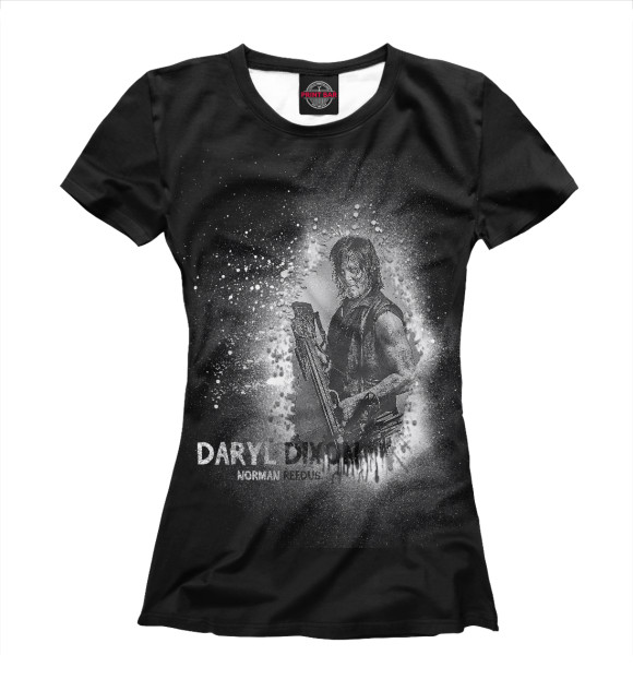 Женская футболка с изображением Дэрил Диксон цвета Белый