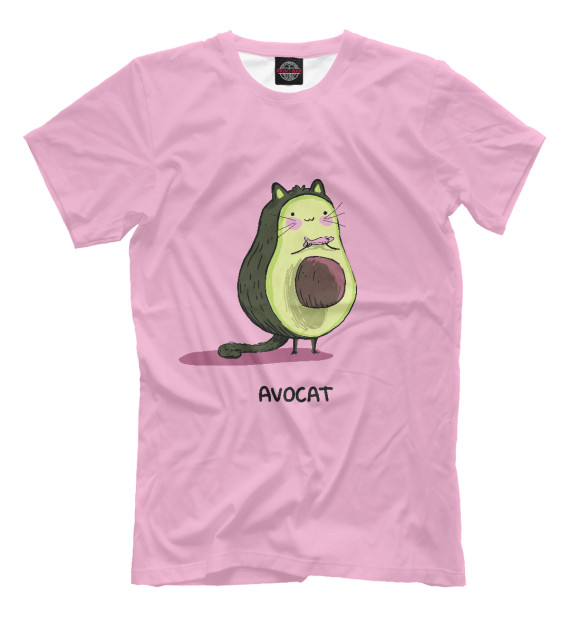 Мужская футболка с изображением Avocat цвета Белый