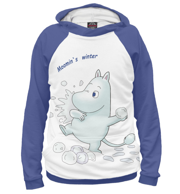 Женское худи с изображением Moomin's winter цвета Белый