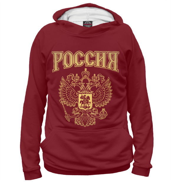 Женское худи с изображением Россия цвета Белый