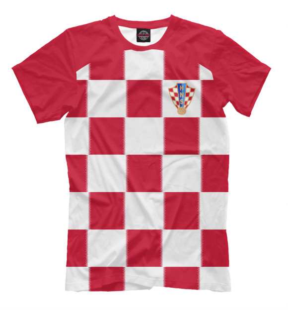 Мужская футболка с изображением Хорватия цвета Темно-розовый