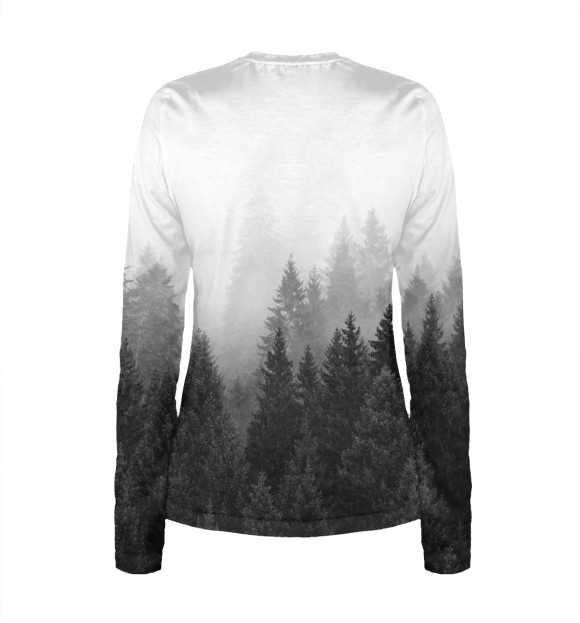 Женский лонгслив с изображением Волк над лесом - Олег цвета Белый