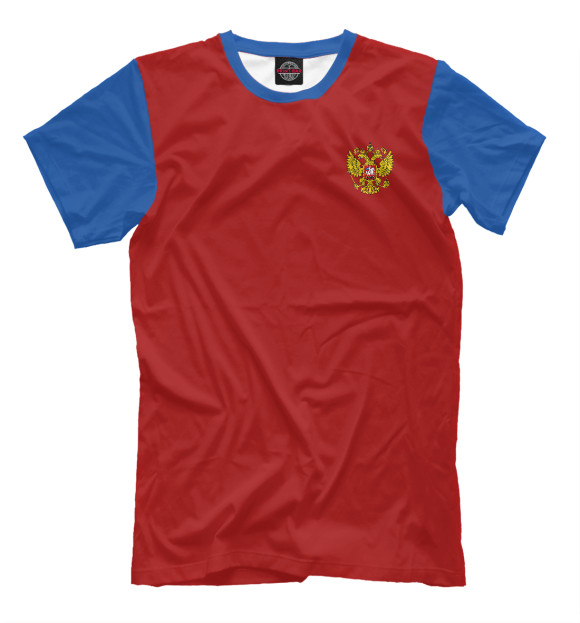 Мужская футболка с изображением Россия цвета Темно-бордовый