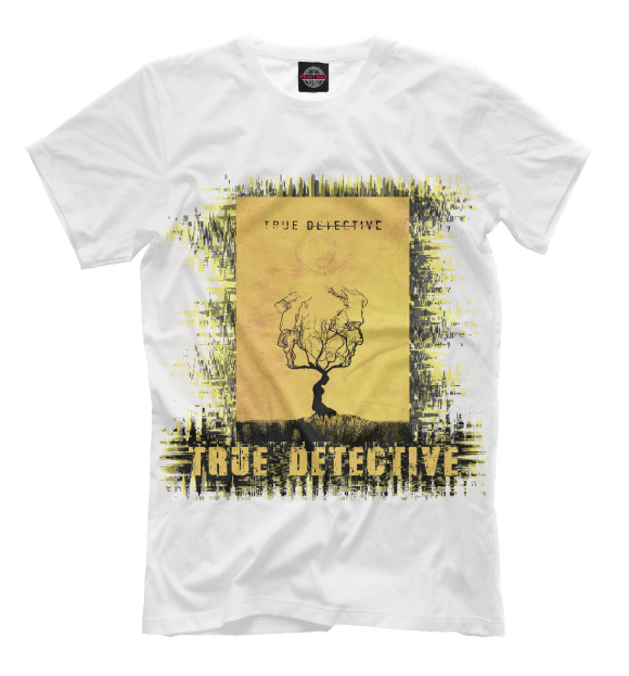 Футболка для мальчиков с изображением True detective (yellow theme) цвета Молочно-белый