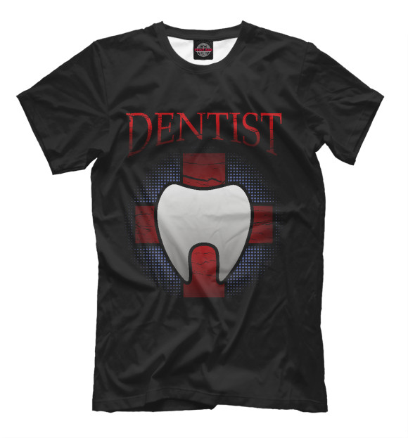 Мужская футболка с изображением Dentist цвета Черный
