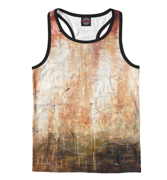 Мужская майка-борцовка с изображением Шум цвета Белый