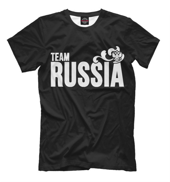 Мужская футболка с изображением Team Russia цвета Черный