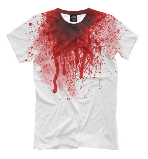 Мужская футболка с изображением Кровь цвета Молочно-белый