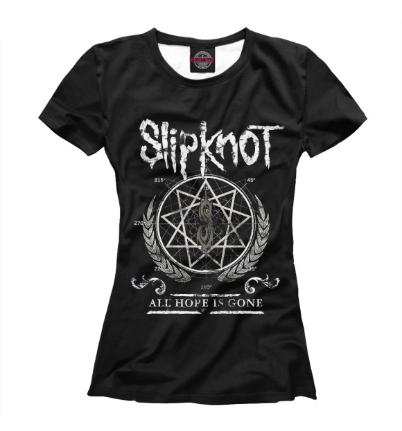 Женская футболка с изображением Slipknot цвета Белый