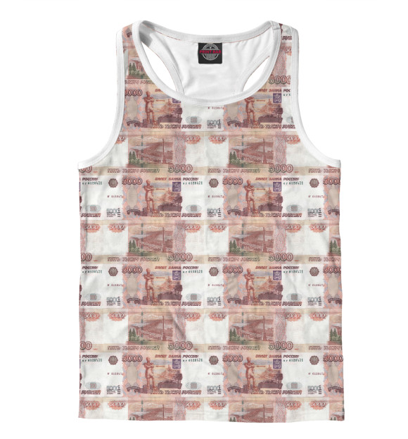 Мужская майка-борцовка с изображением Опять пятёрка цвета Белый