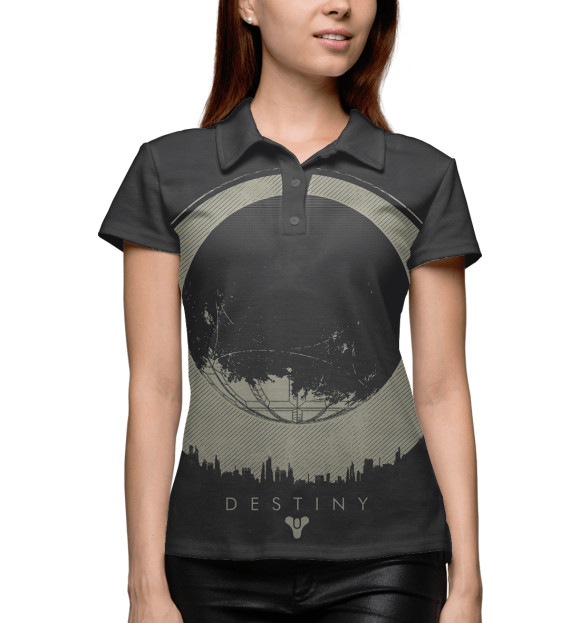 Женское поло с изображением Destiny цвета Белый