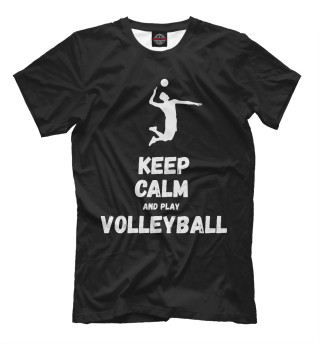 Мужская футболка Keep calm and play volleyball