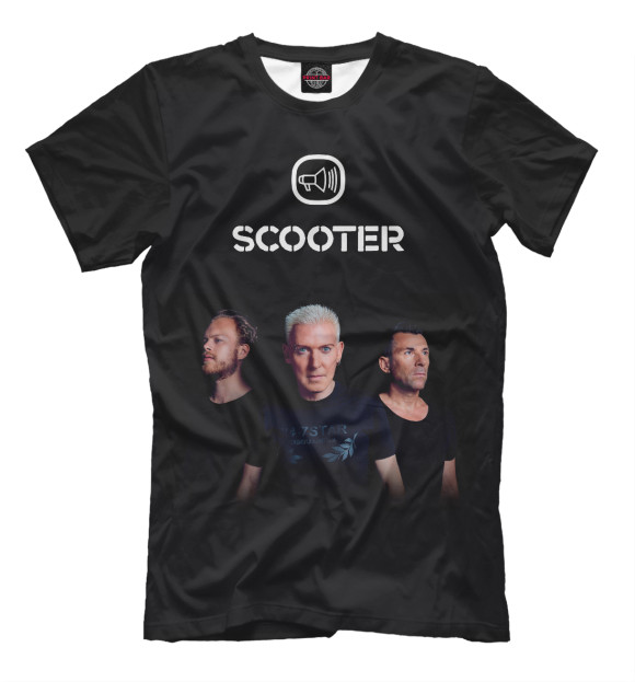Мужская футболка с изображением Scooter цвета Черный