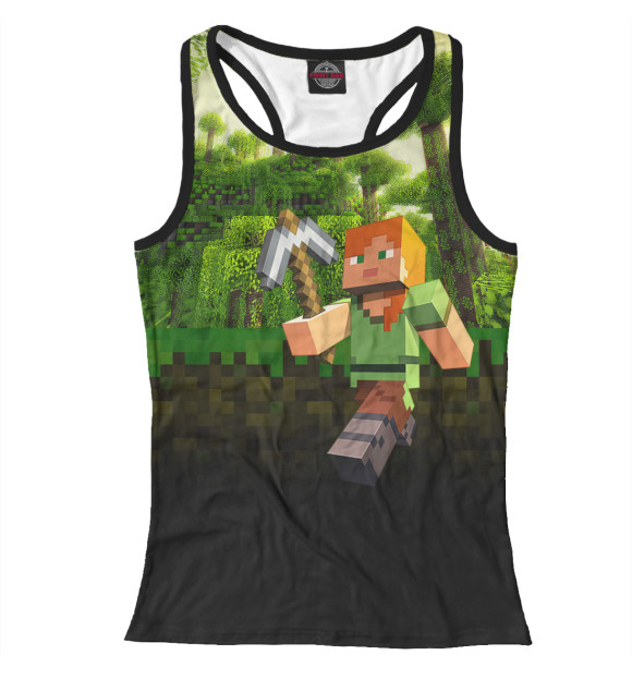 Женская майка-борцовка с изображением Майнкрафт цвета Белый