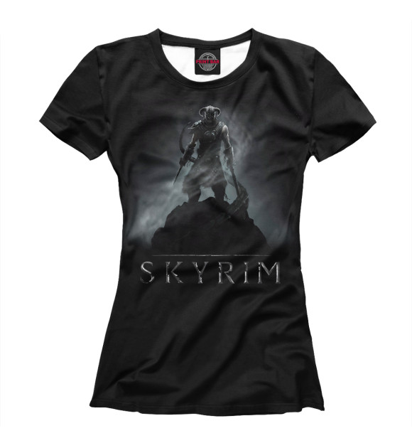 Женская футболка с изображением Skyrim цвета Белый