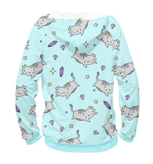 Женское худи с изображением Kawaii Cat  Sailor Moon цвета Белый