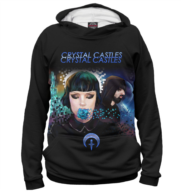 Мужское худи с изображением Crystal Castles цвета Белый