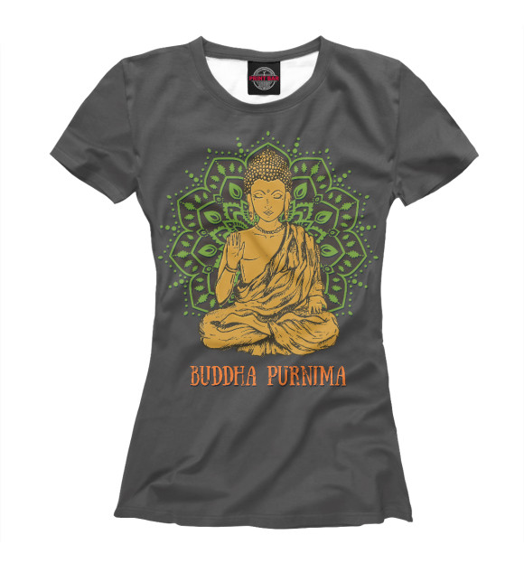 Футболка для девочек с изображением Buddha Purnima цвета Белый