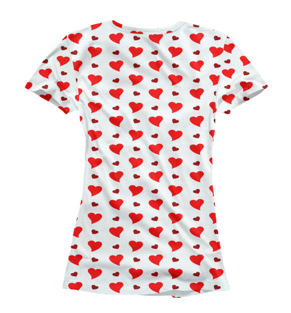 Женская футболка с изображением Сердечки цвета Белый