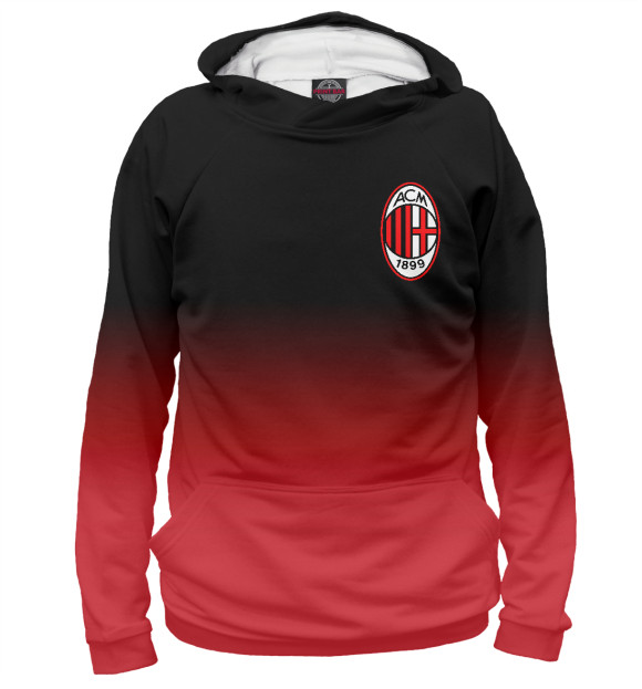 Мужское худи с изображением Milan Red&Black цвета Белый