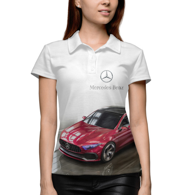 Женское поло с изображением RED цвета Белый