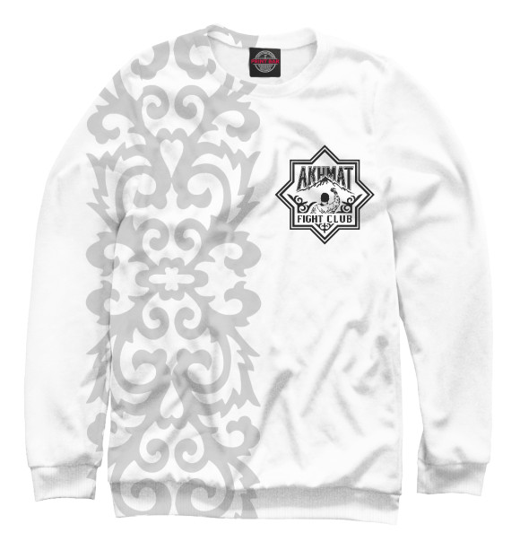 Женский свитшот с изображением Ахмат Орнамент цвета Белый