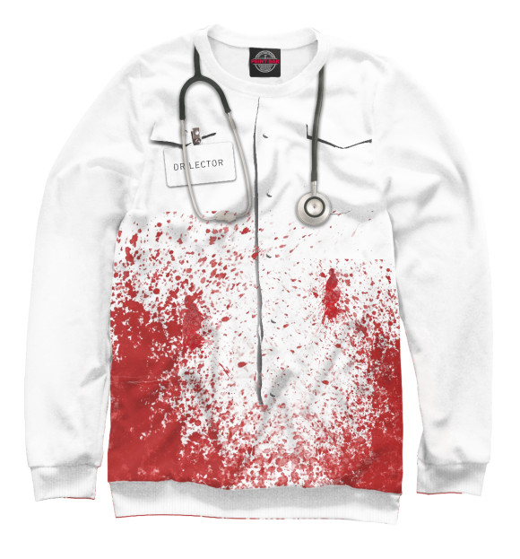Свитшот для девочек с изображением bloody doctor цвета Белый