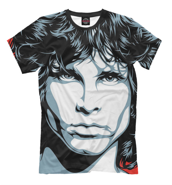 Мужская футболка с изображением Jim Morrison цвета Молочно-белый