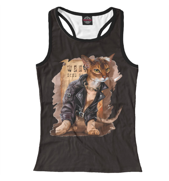 Женская майка-борцовка с изображением Wanted! цвета Белый