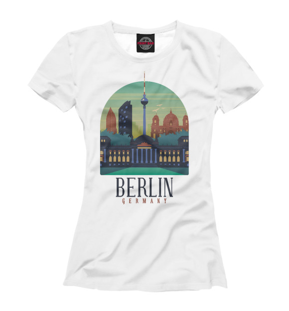 Женская футболка с изображением Berlin цвета Белый