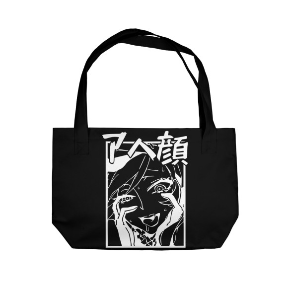 Пляжная сумка с изображением Real Ahegao цвета 