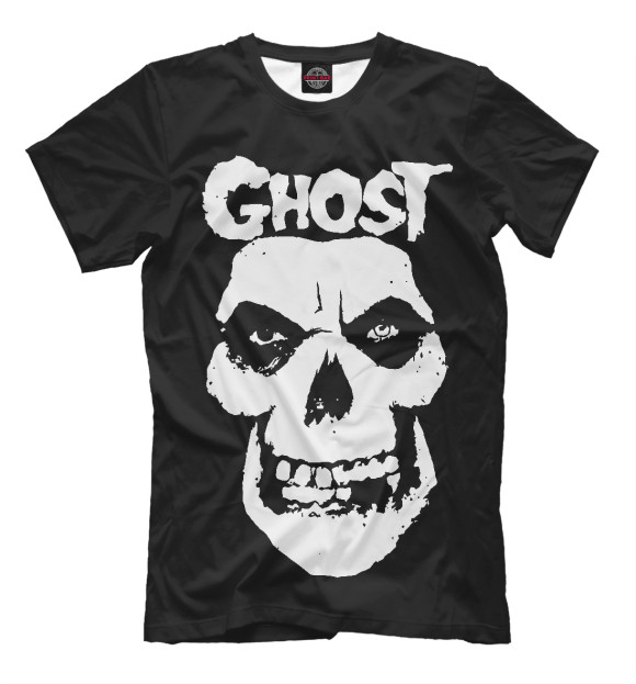 Мужская футболка с изображением Ghost цвета Черный