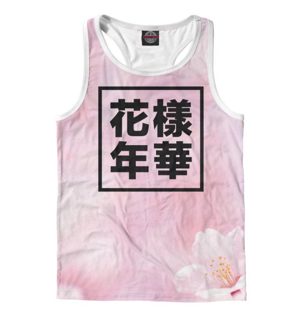 Мужская майка-борцовка с изображением BTS цвета Белый