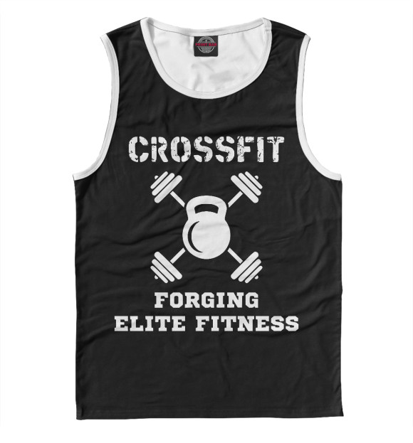 Мужская майка с изображением CrossFit цвета Белый