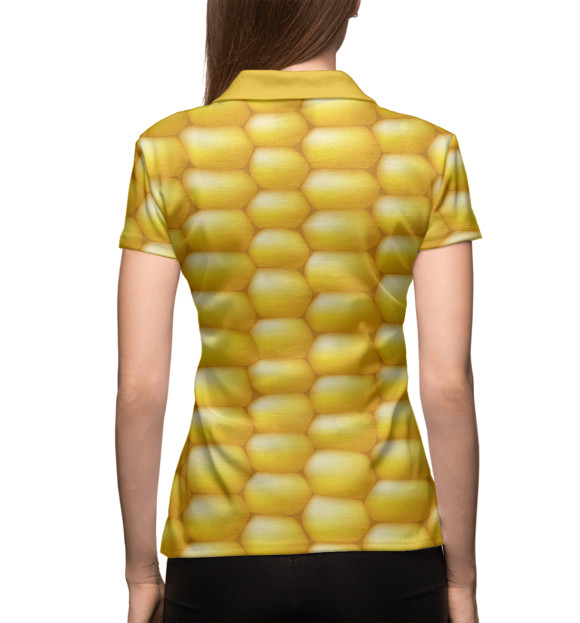 Женское поло с изображением Кукуруза цвета Белый