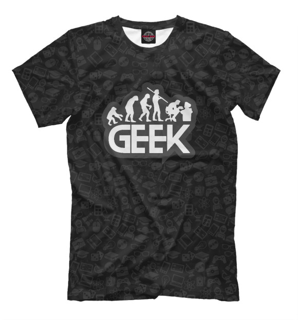 Мужская футболка с изображением Geek Evolution цвета Черный