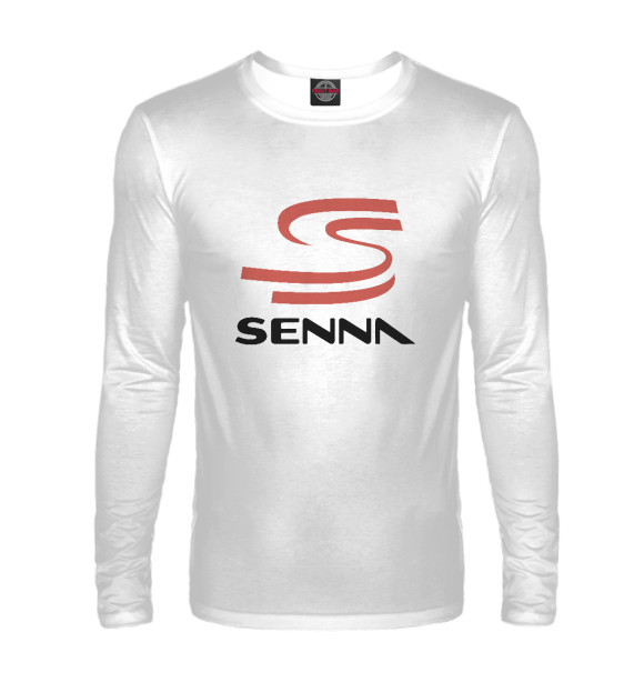 Мужской лонгслив с изображением Senna Logo цвета Белый