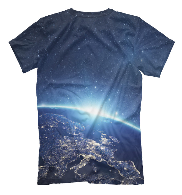 Мужская футболка с изображением Земля из Космоса цвета Белый