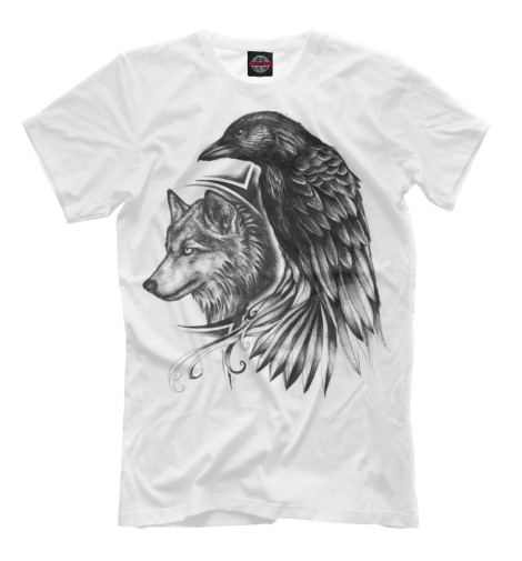 футболки print bar славянский ворон Футболки Print Bar Волк и ворон
