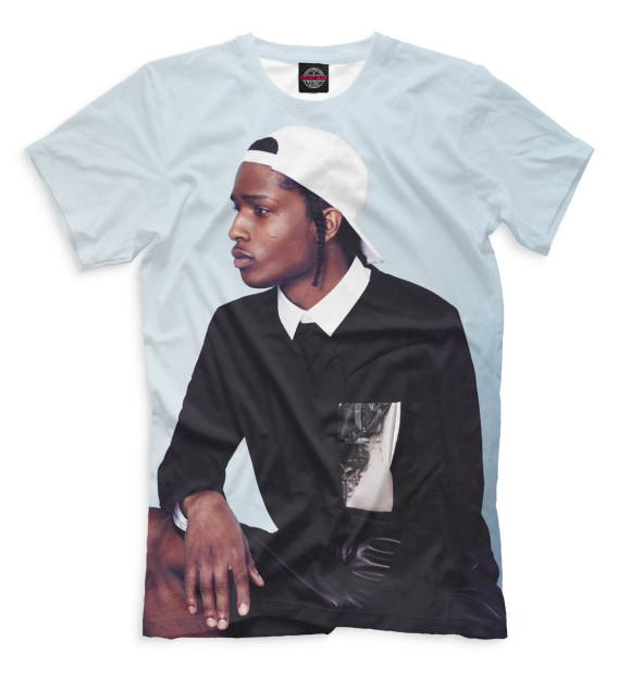 Мужская футболка с изображением A$AP Rocky цвета Молочно-белый