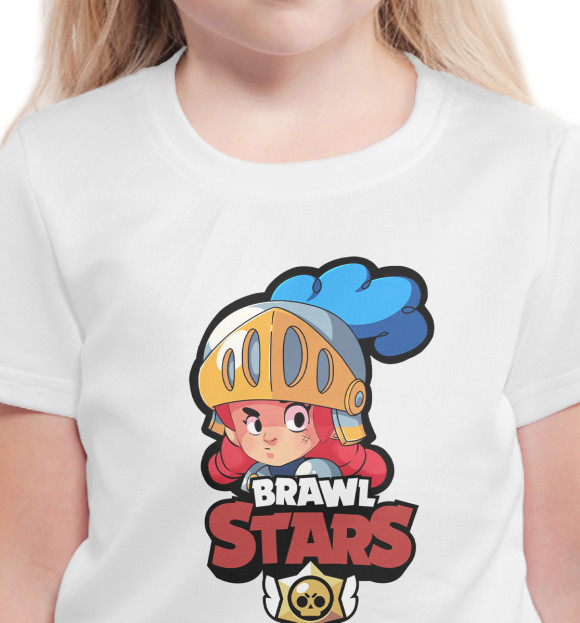 Футболка для девочек с изображением Brawl Stars Jessie цвета Белый
