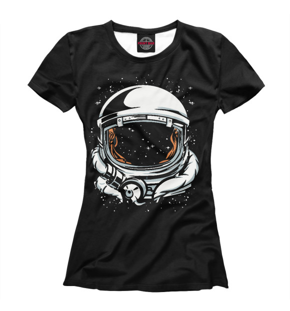 Женская футболка с изображением Astronaut helmet цвета Белый