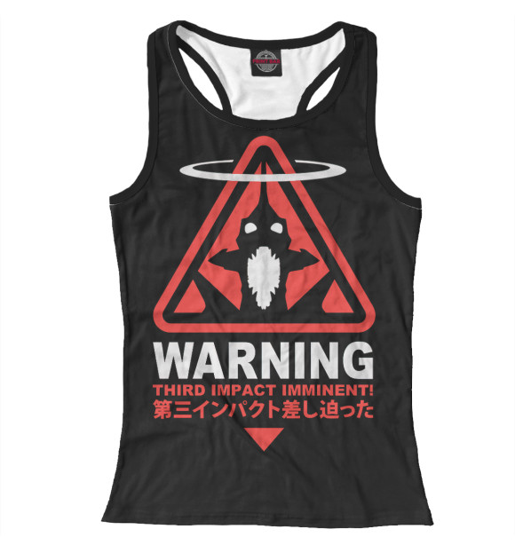 Женская майка-борцовка с изображением Евангелион цвета Белый