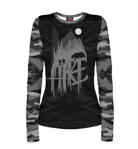 Женский лонгслив с изображением Hike цвета Белый