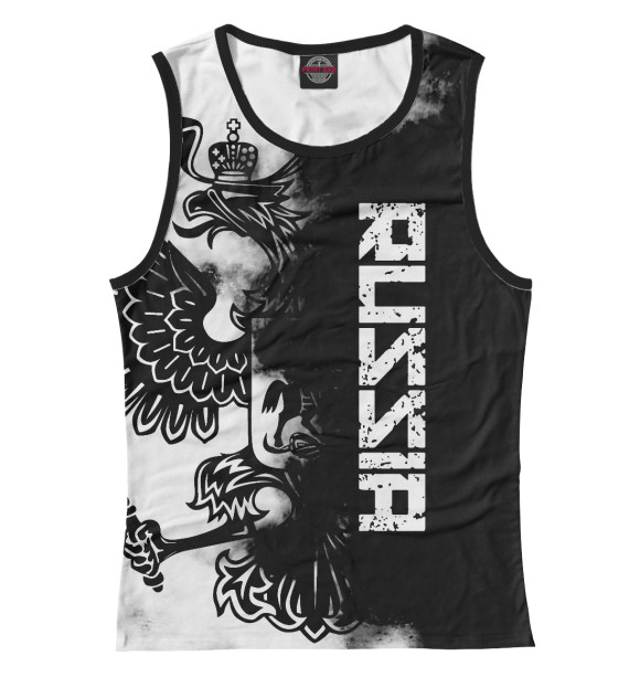 Женская майка с изображением Россия цвета Белый