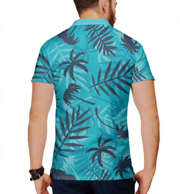 Мужское поло с изображением Природа цвета Белый