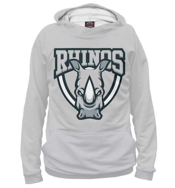 Женское худи с изображением Rhinos цвета Белый