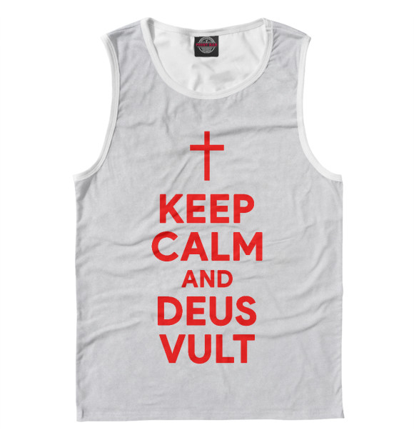 Майка для мальчика с изображением Deus Vult цвета Белый